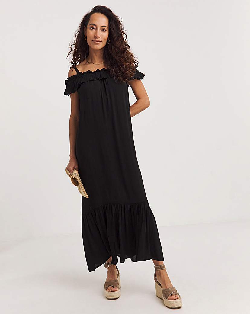 Bardot Crinkle Maxi Dress