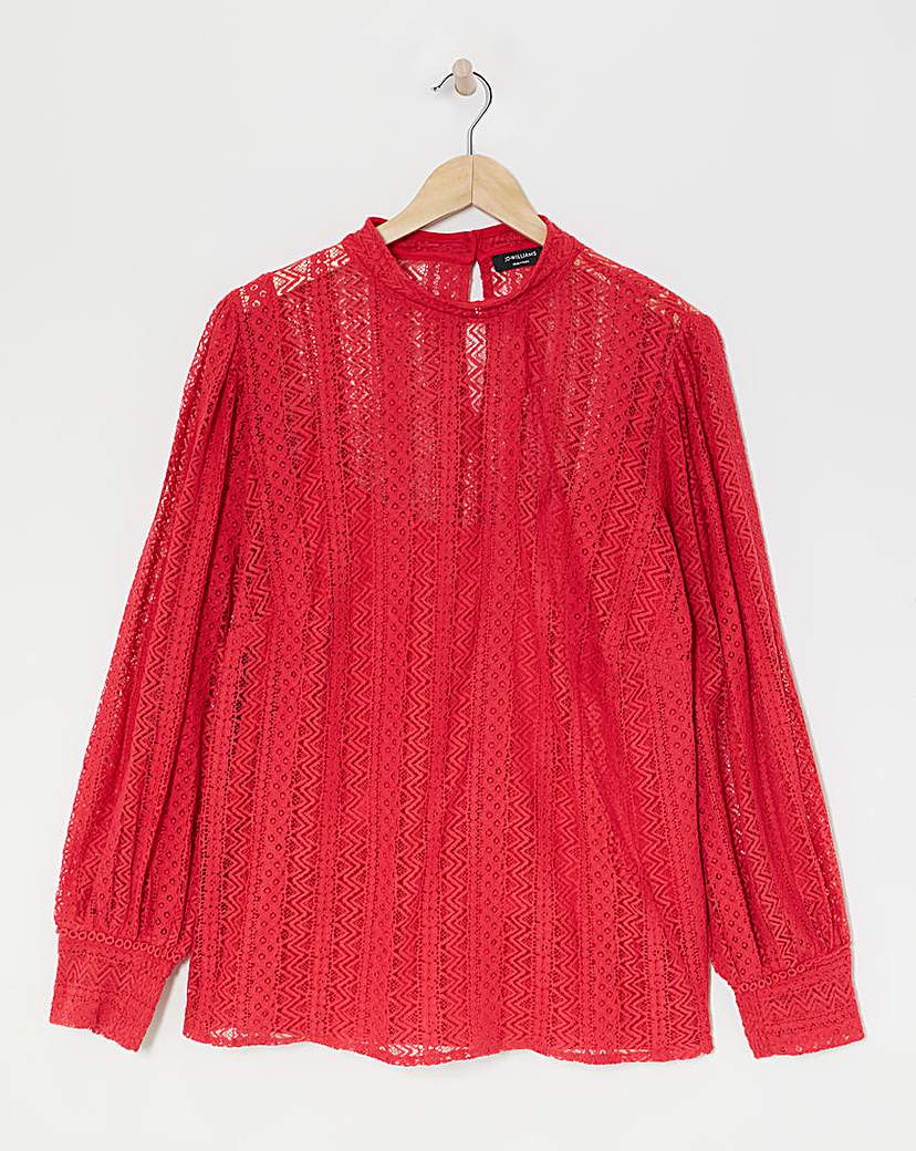 High Neck Lace Top With Cami