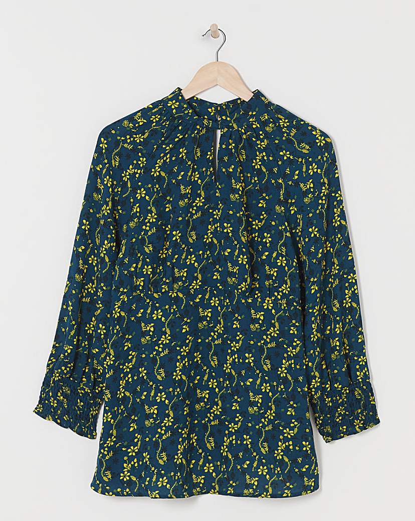High Twist Neck Long Sleeve Top