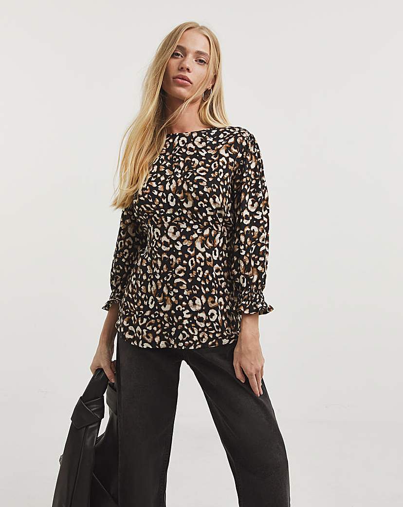 Animal Print Tea Top