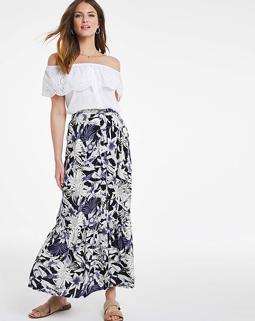 Julipa Mock Button Frill Skirt