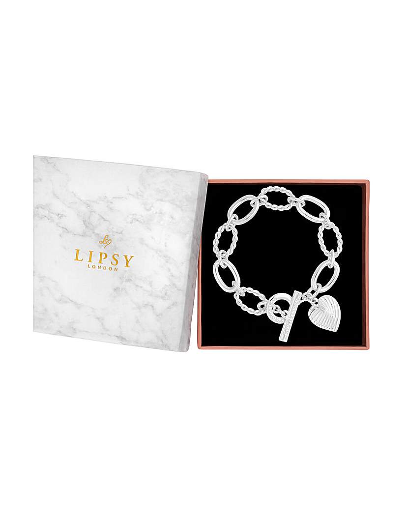 lipsy heart charm bracelet - gift boxed