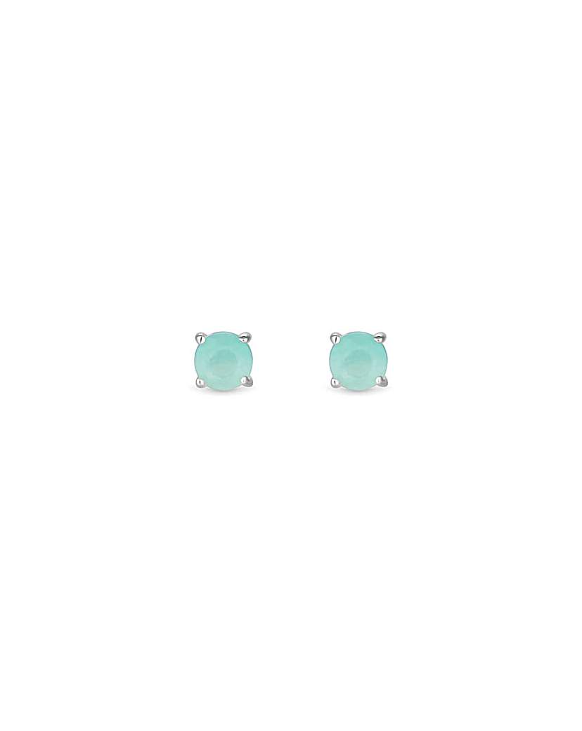 Simply Silver Amazonite Stud Earrings