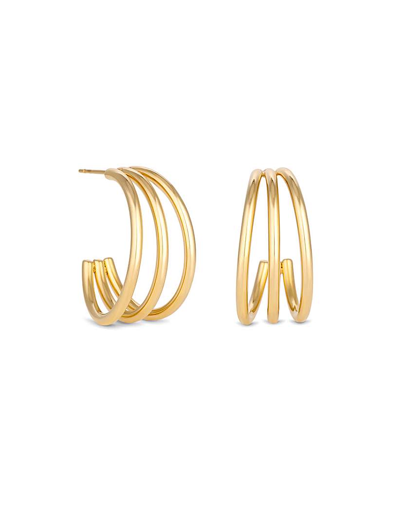 Mood Gold Polished Medium Hoop Earrings