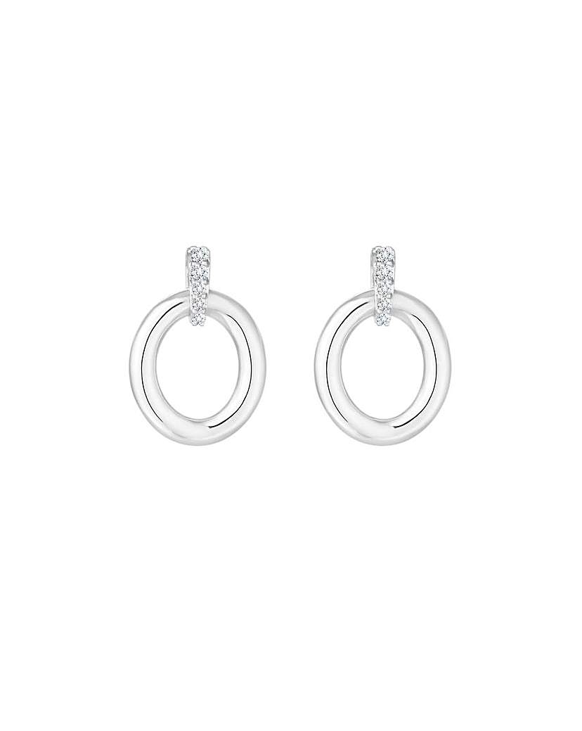 Simply Silver Oval Link Drop Earrings