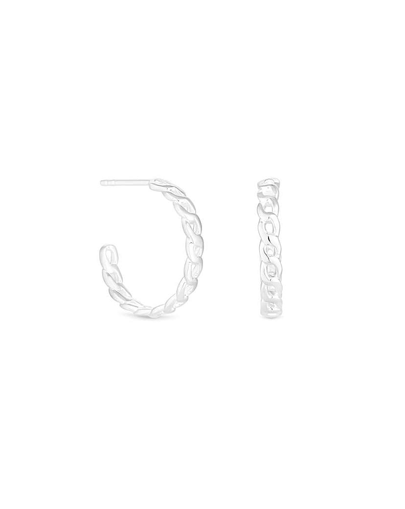 Simply Silver Chain Link Hoop Earrings
