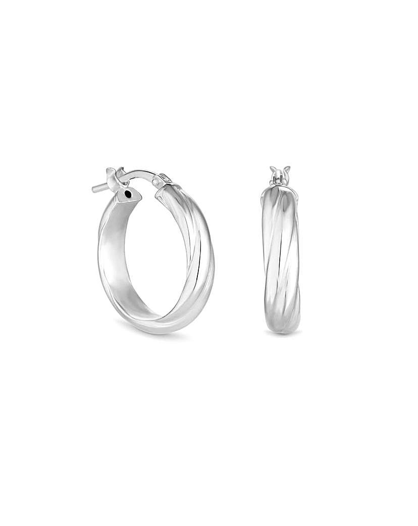 Simply Silver Recyc Twisted Mini Hoops