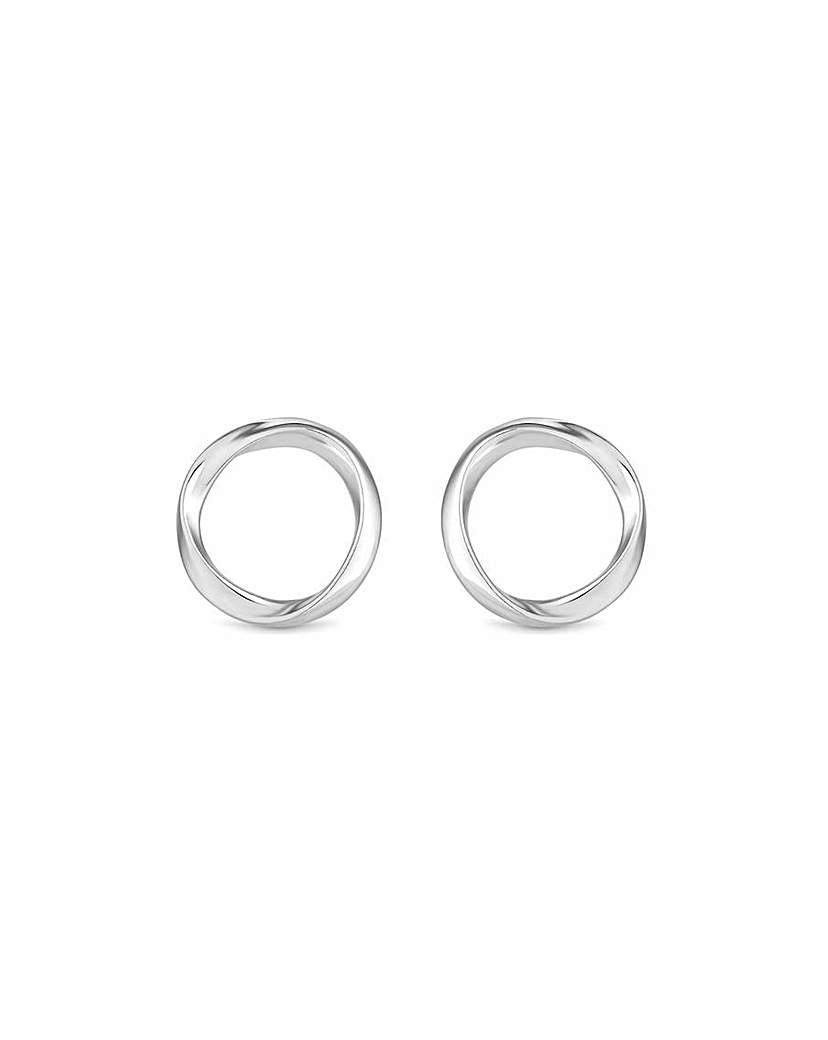 Simply Silver Polished Open Earrings