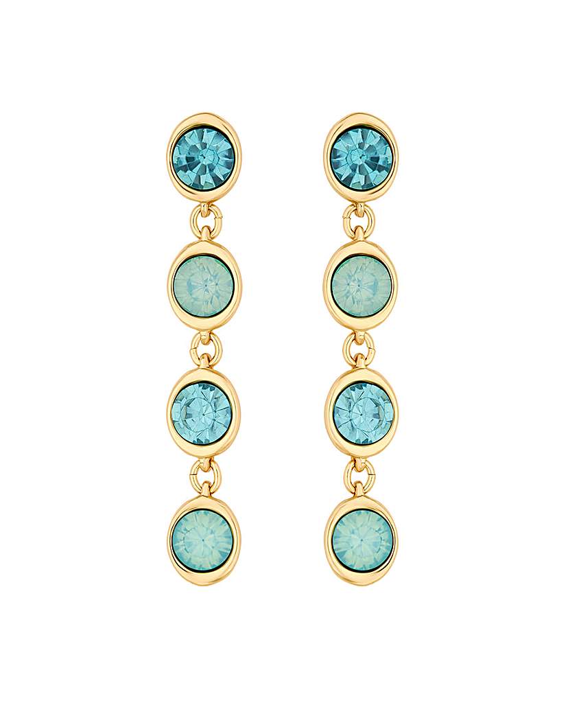 Mood Gold Blue And Green Linear Earrings
