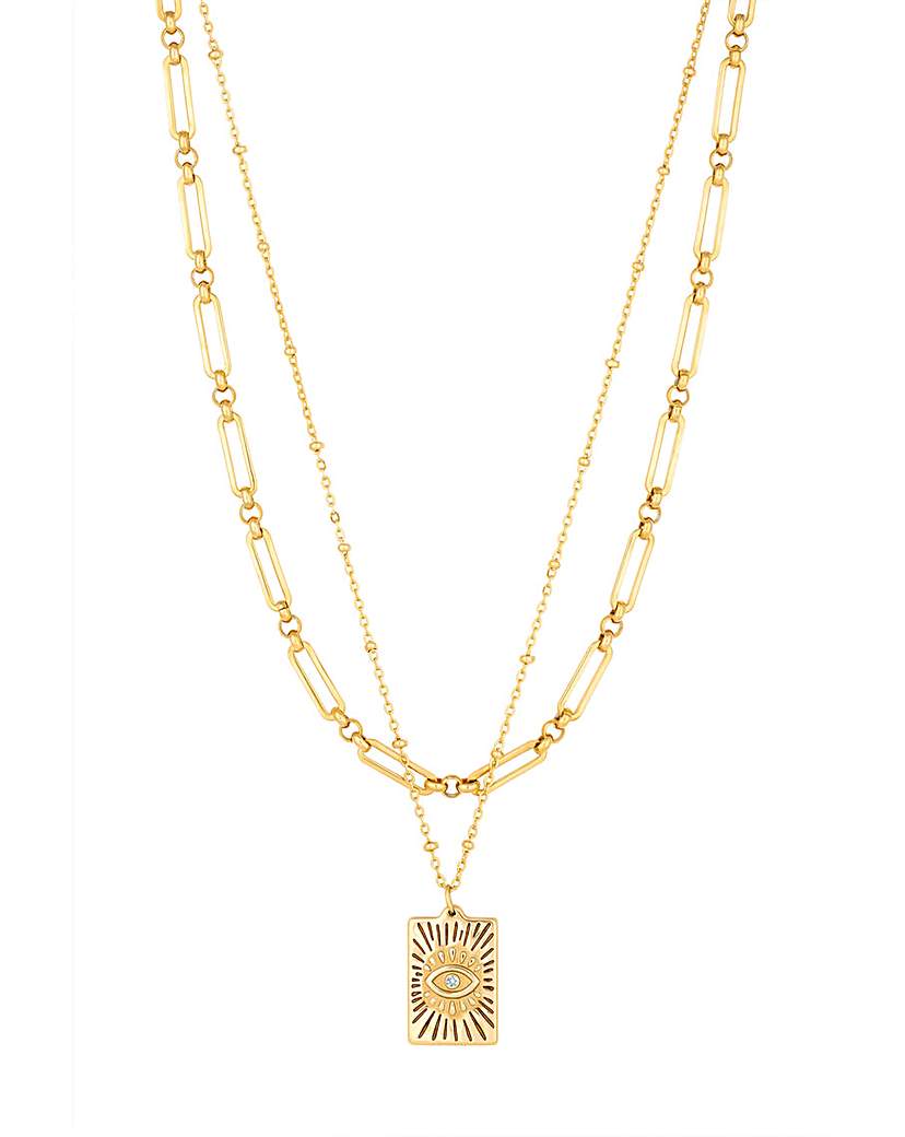 Mood Textured Medallion Pendant Necklace