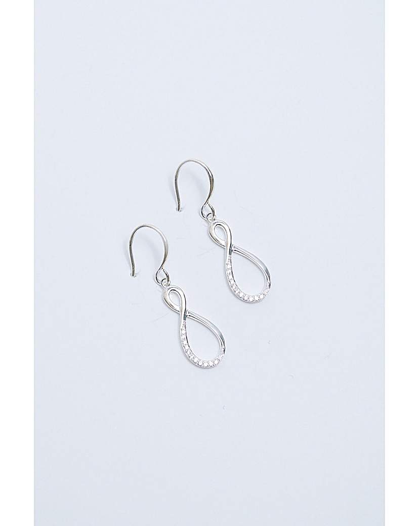 Simply Silver CZ Infinity Drop Earrings