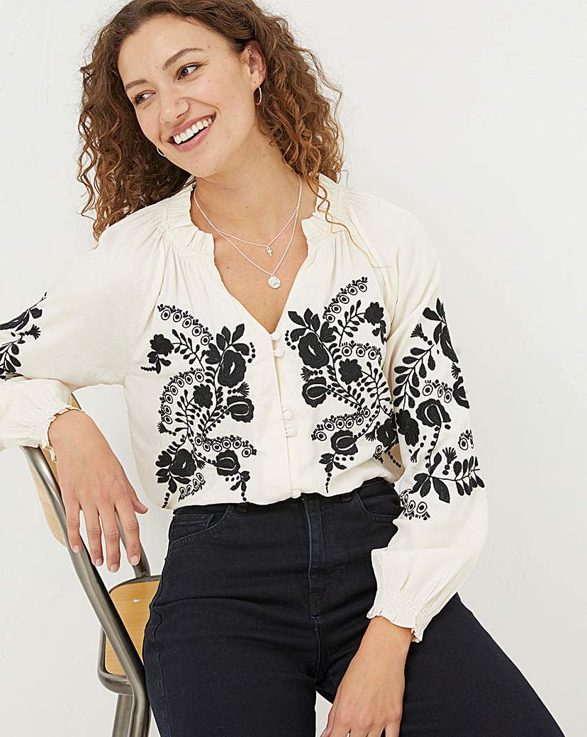 FatFace Ellen Embroidered Blouse