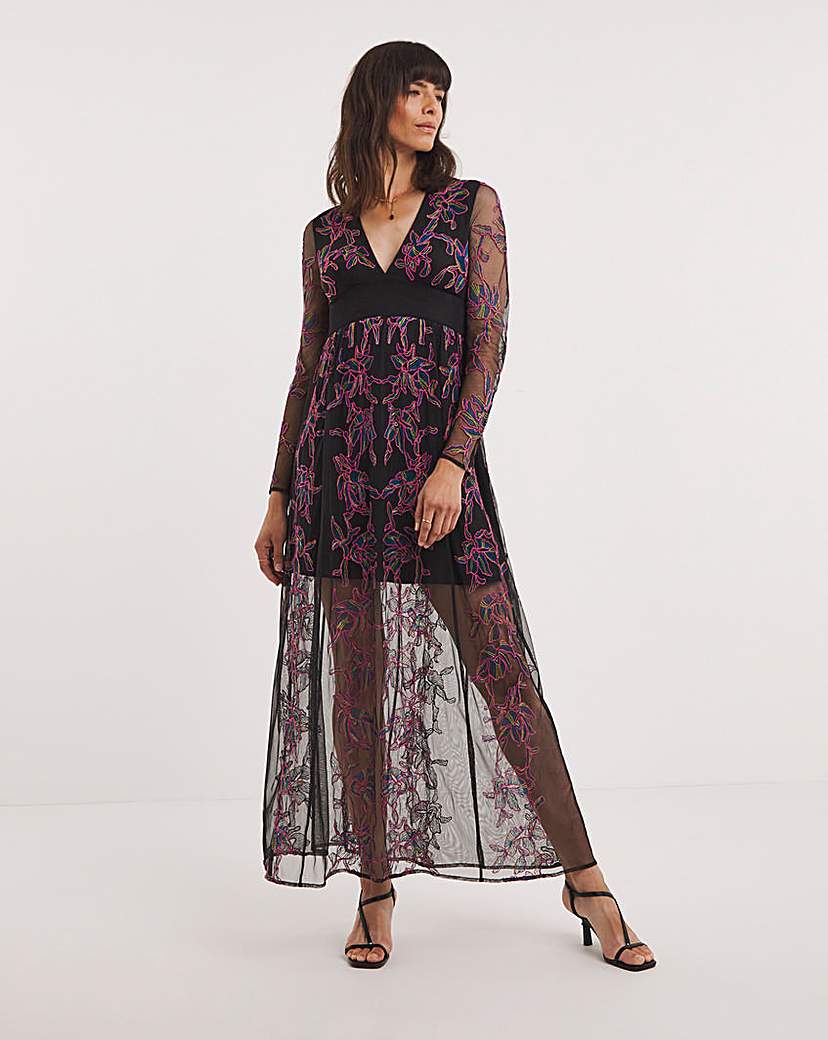 French Connection Embroidered Maxi Dress