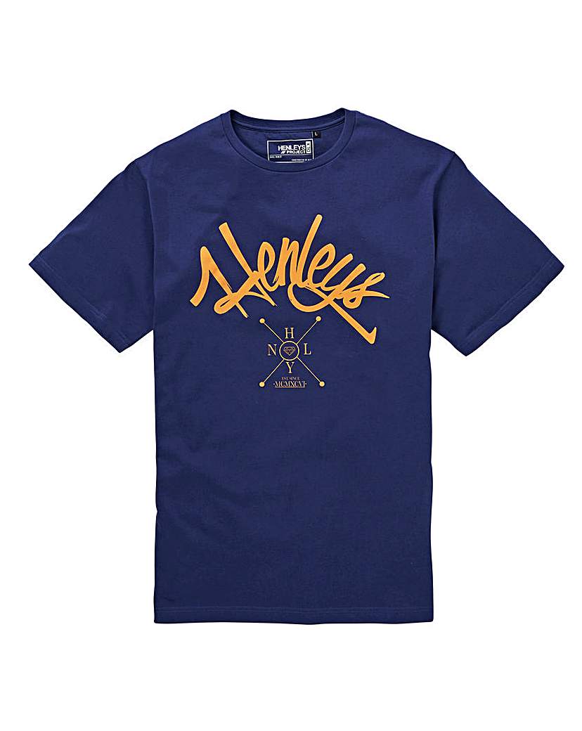 Image of Henleys Navy Arch T-Shirt Long
