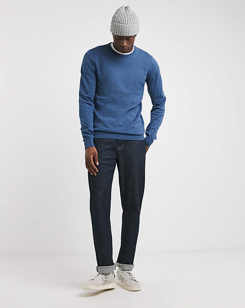 New In - Blue Cotton Crew Neck Jumper