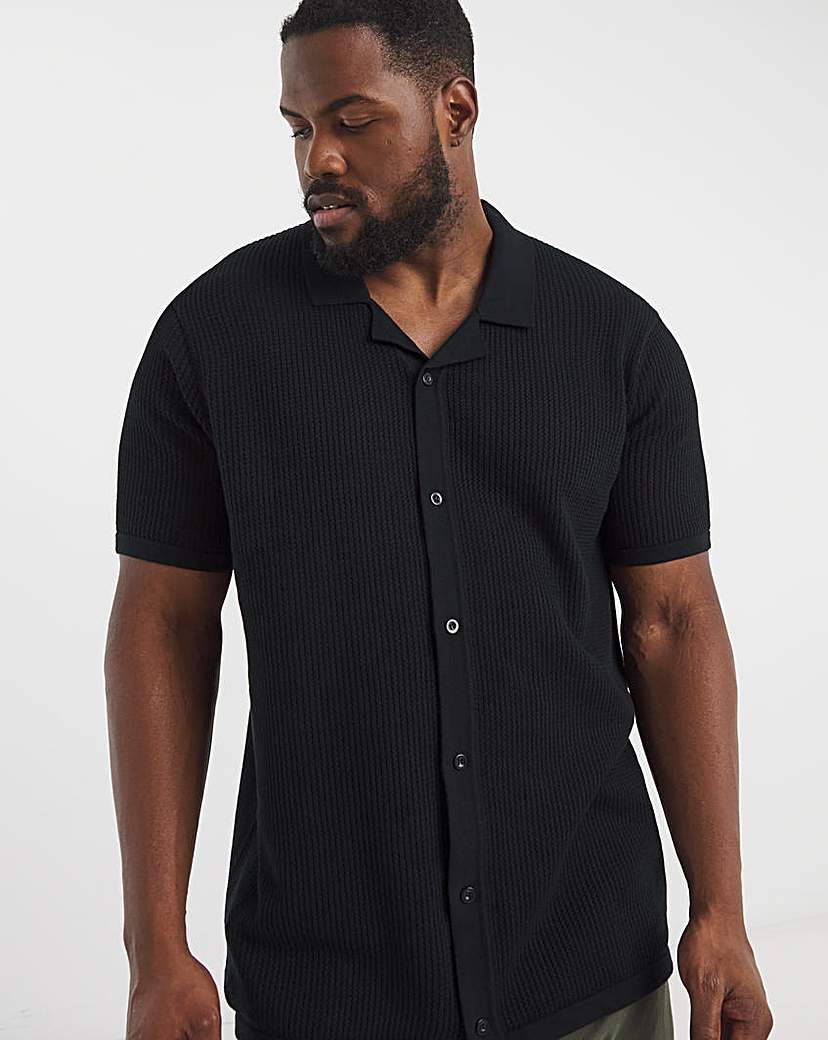 New In - Black Revere Collar Shirt