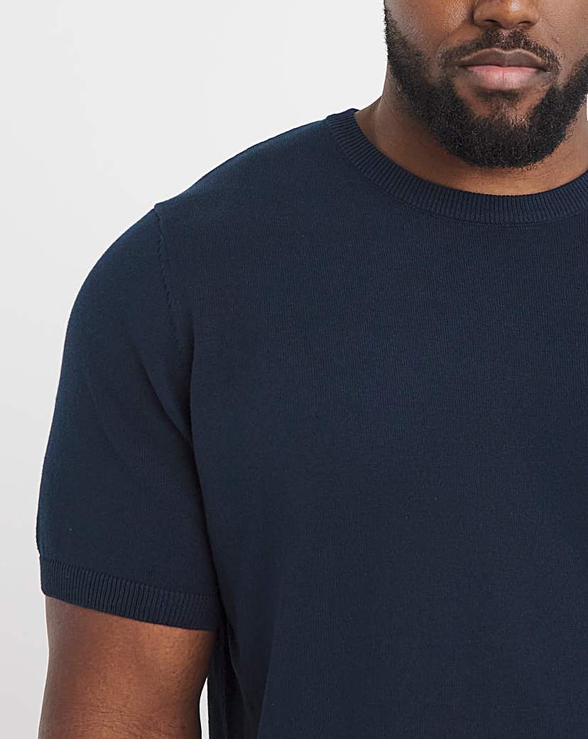 Navy Cotton Knitted Shirt