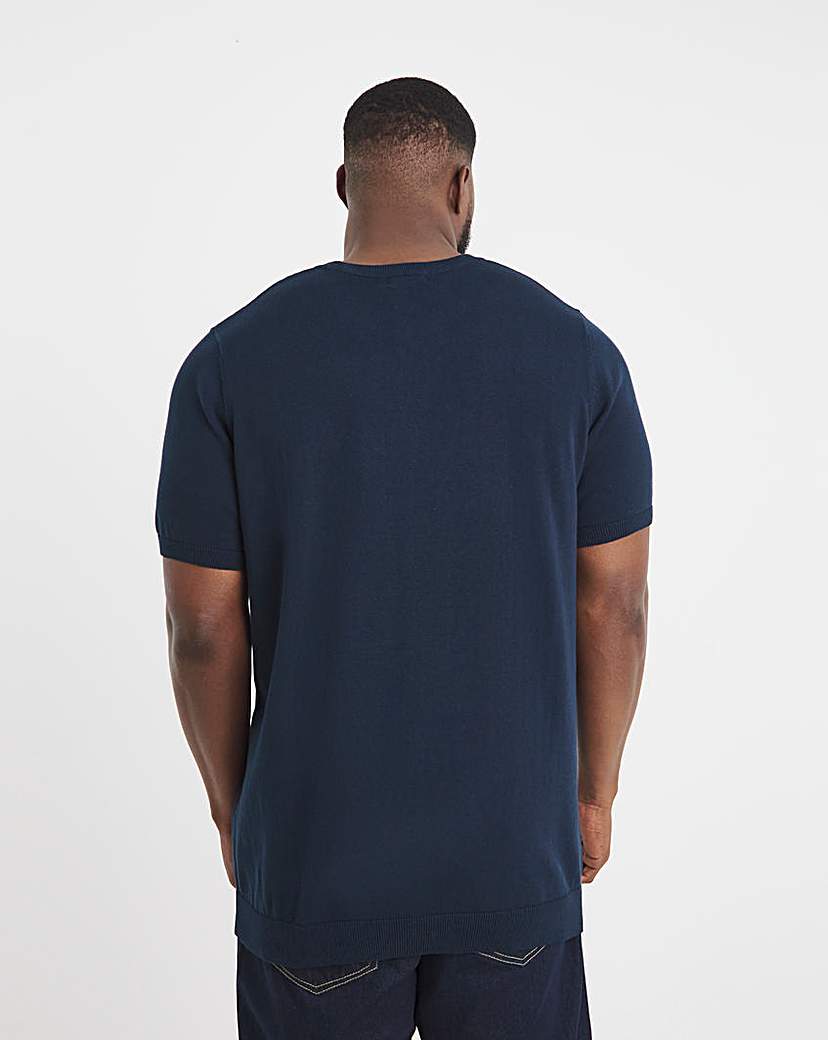 Navy Cotton Knitted Shirt