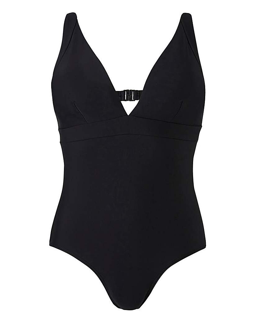 Plunge Neck Black Swimsuit