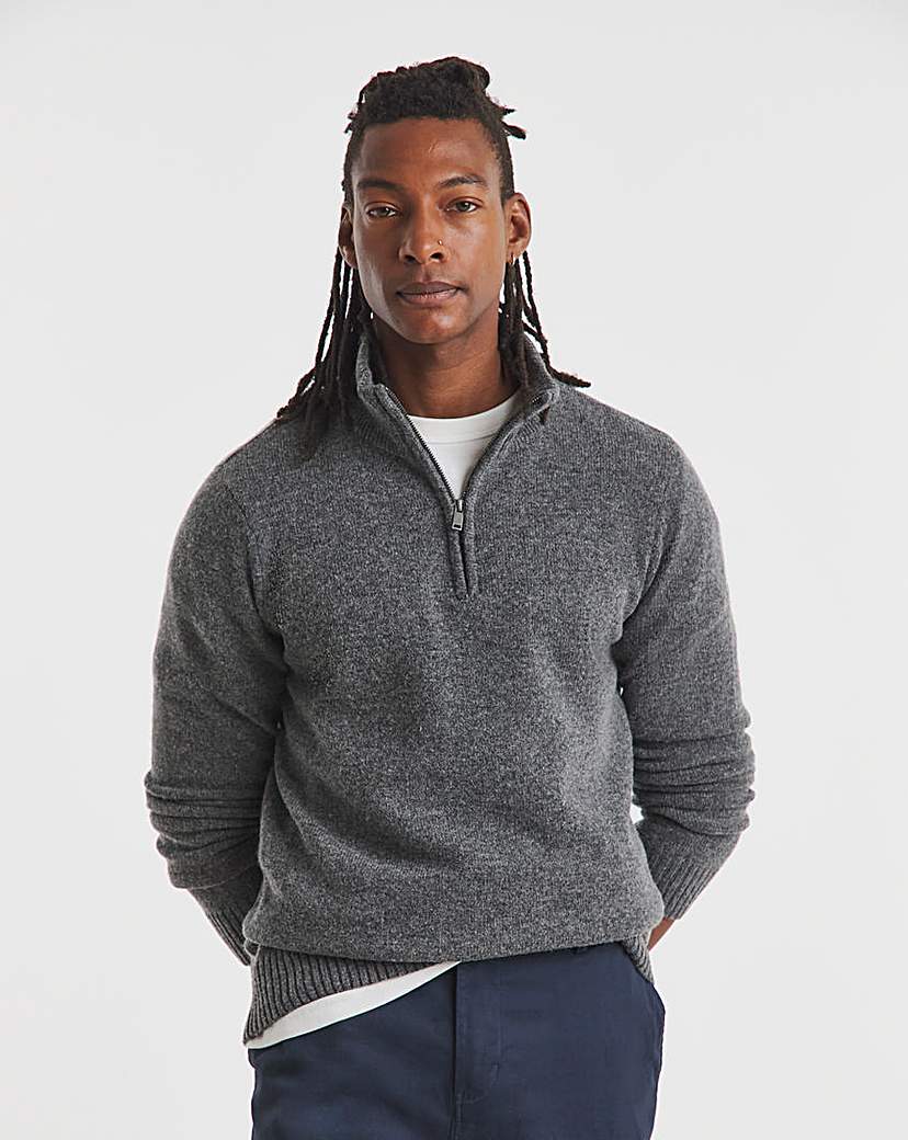 New In - Lambswool 1/4 Zip Knitted Jumper