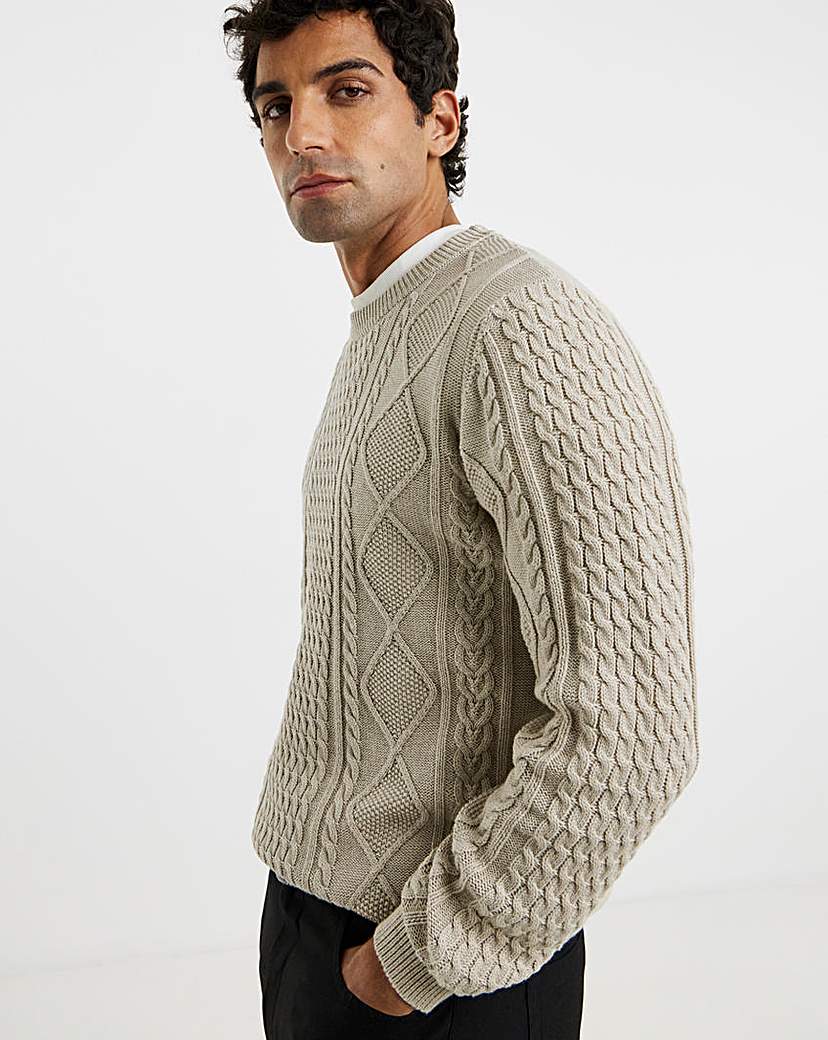 New In - Cable Crew Neck Jumper