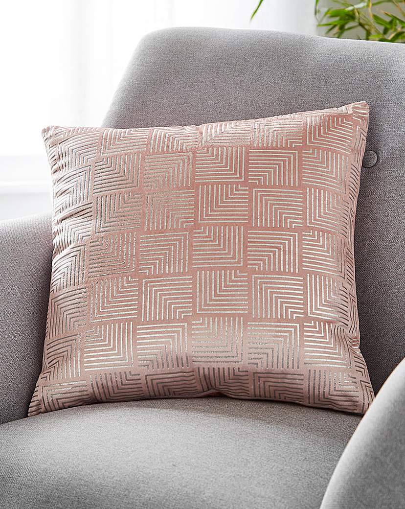 Verve Metallic Geo Cushion - Blush