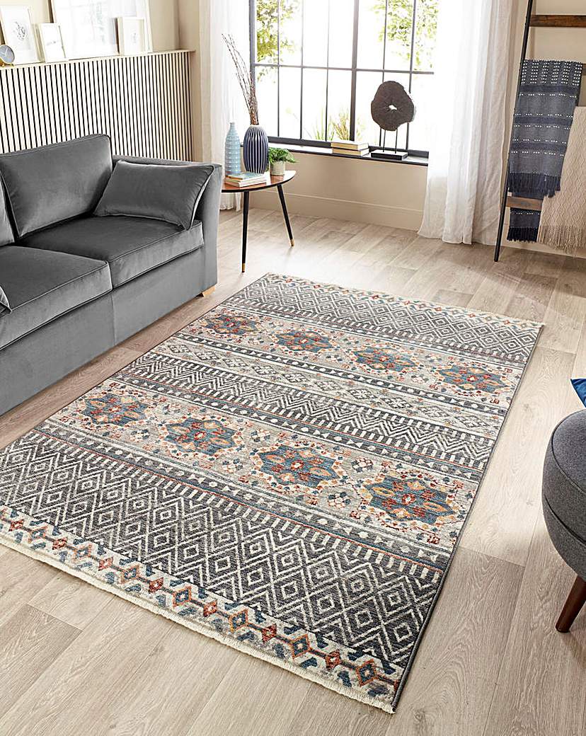 Mandala Grey Stripe Rug