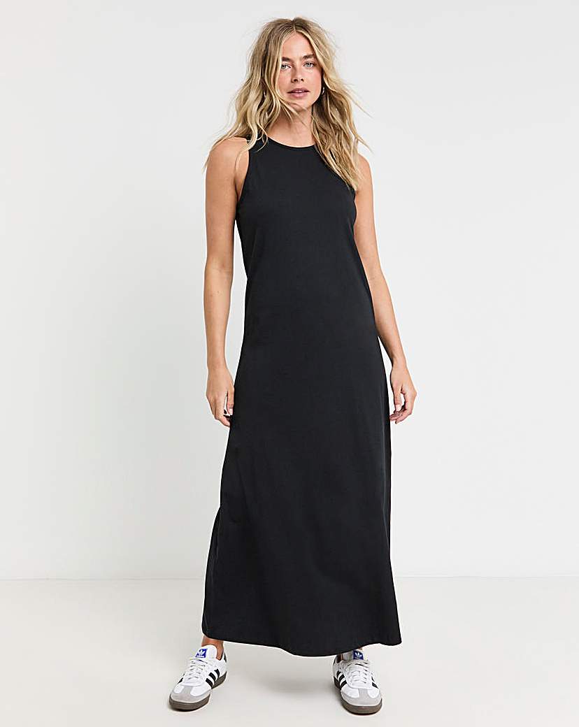 Simply Be - Women's Black Cotton Jersey Maxi Dress - Size 22 - Black