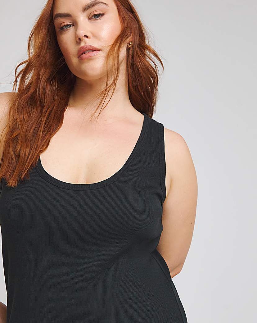 Black Ribbed Midi Dress