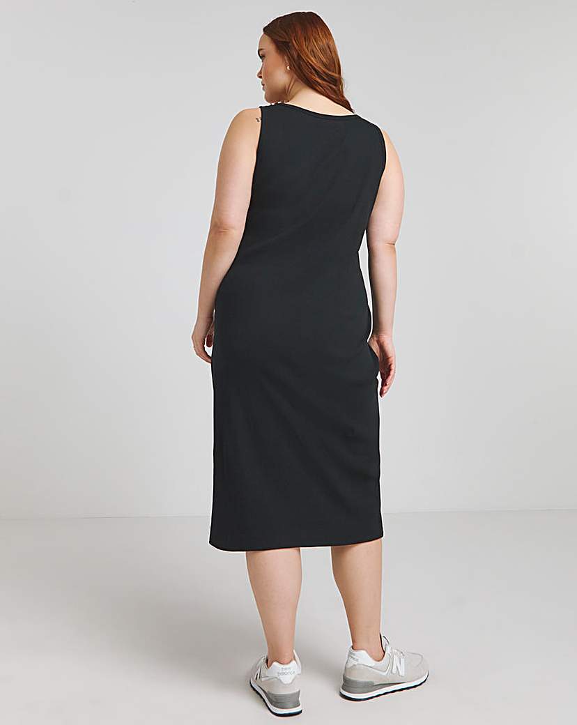 Black Ribbed Midi Dress