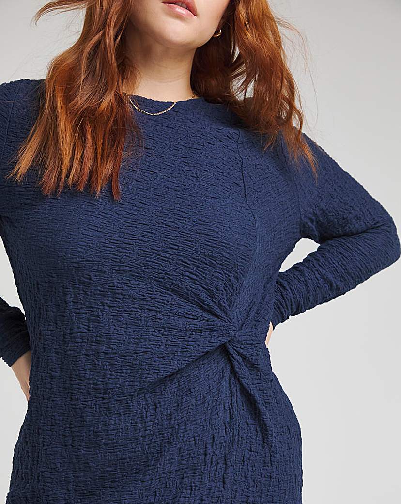 Navy Textured Maxi Dress