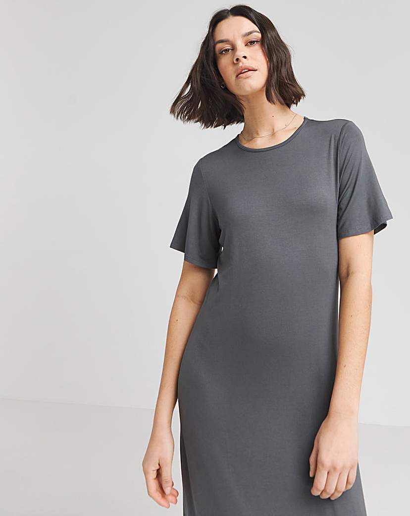 Grey Midi T-Shirt Dress