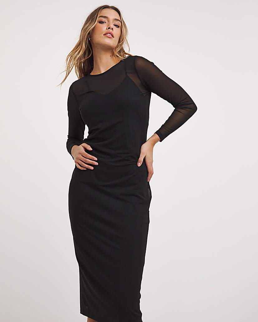 Long sleeve column outlet dress