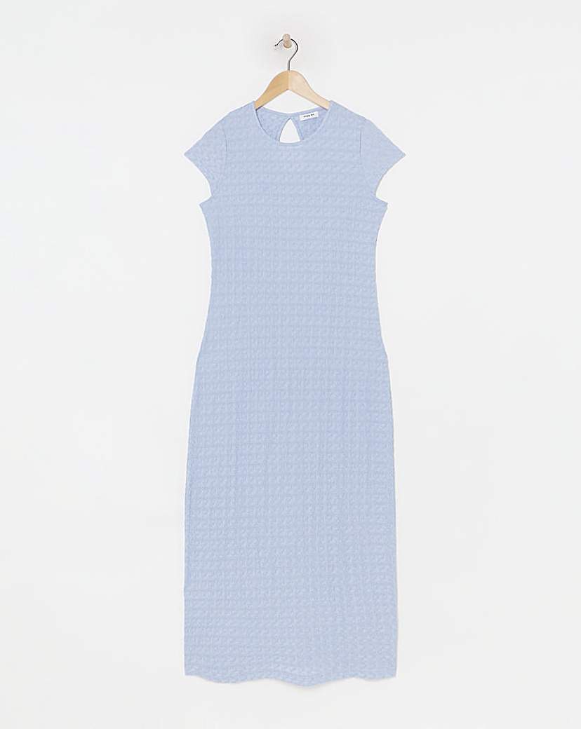 Simply Be - Women's Blue Textured Jersey Column Dress - Size 10 - Blue - 98.5% Polyester 1.5% Elastane