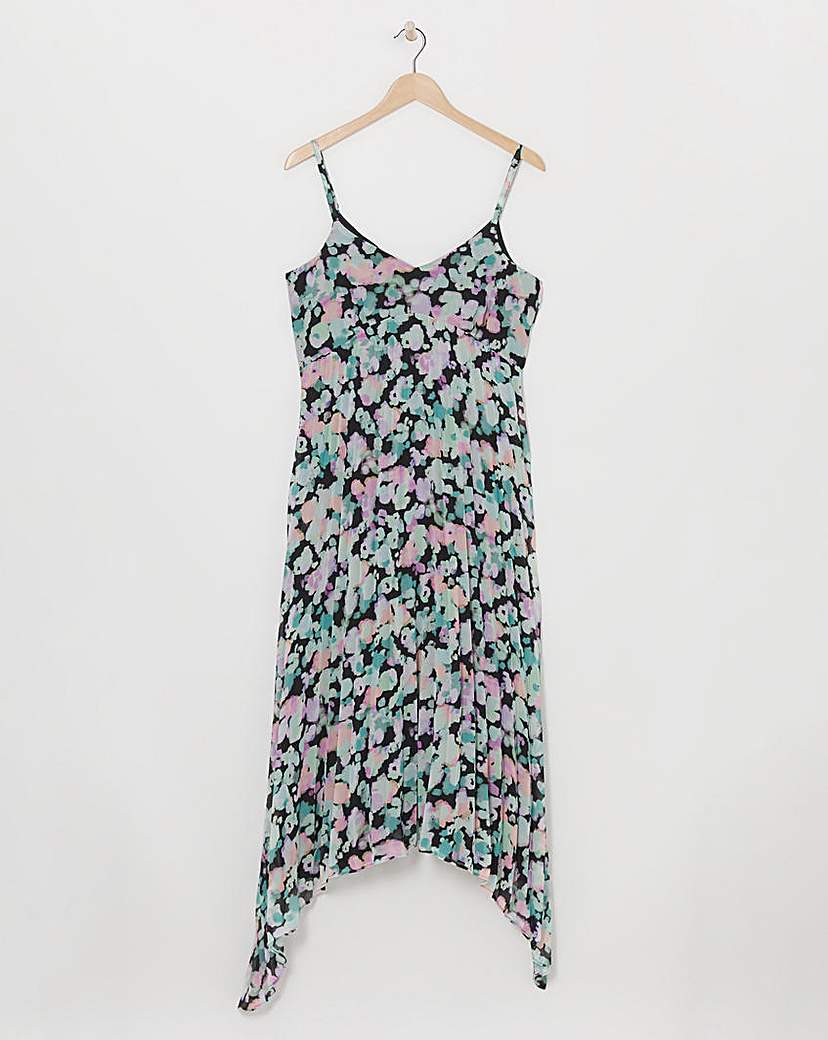 Floral Print Asymmetric Hem Maxi Dress