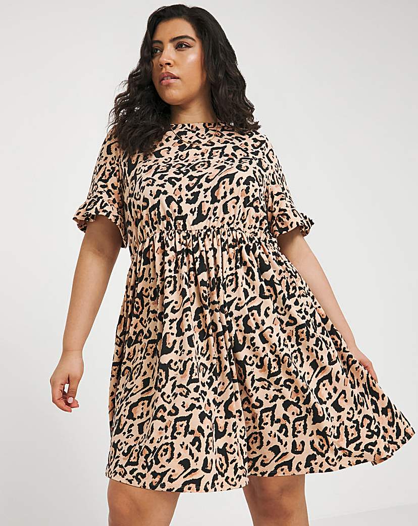 Animal print smock dress best sale