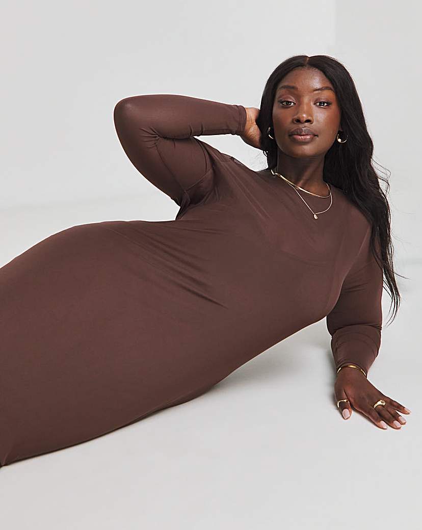 Chocolate Mesh Maxi Dress