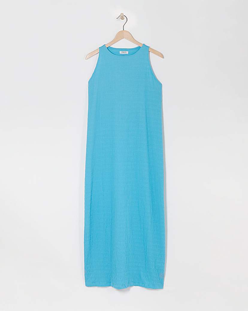 Simply Be - Women's Blue Textured Jersey Maxi Dress - Size 20 - Blue - 72% Polyester 27% Viscose 1% Elastane