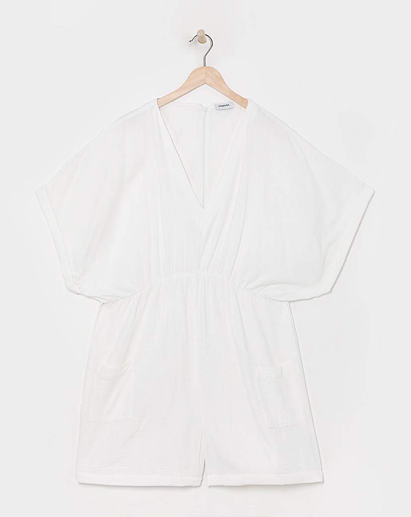 White Cheesecloth Playsuit