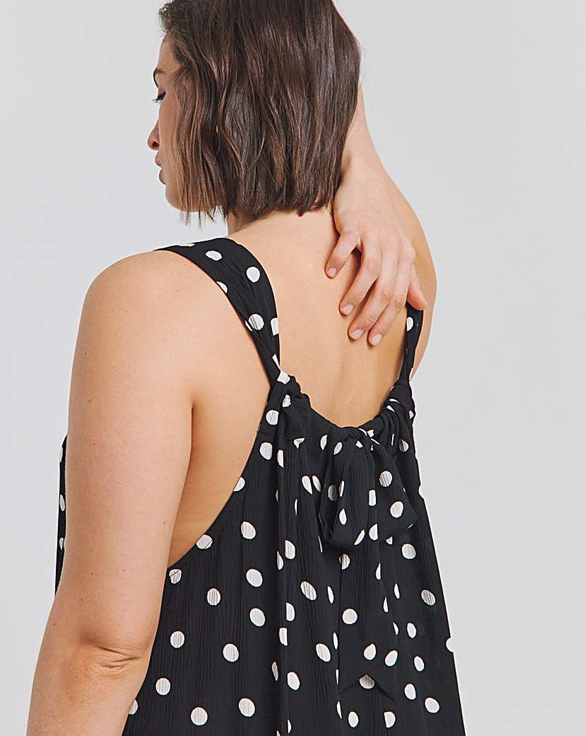 Spot Print Crinkle Trazepe Maxi Dress