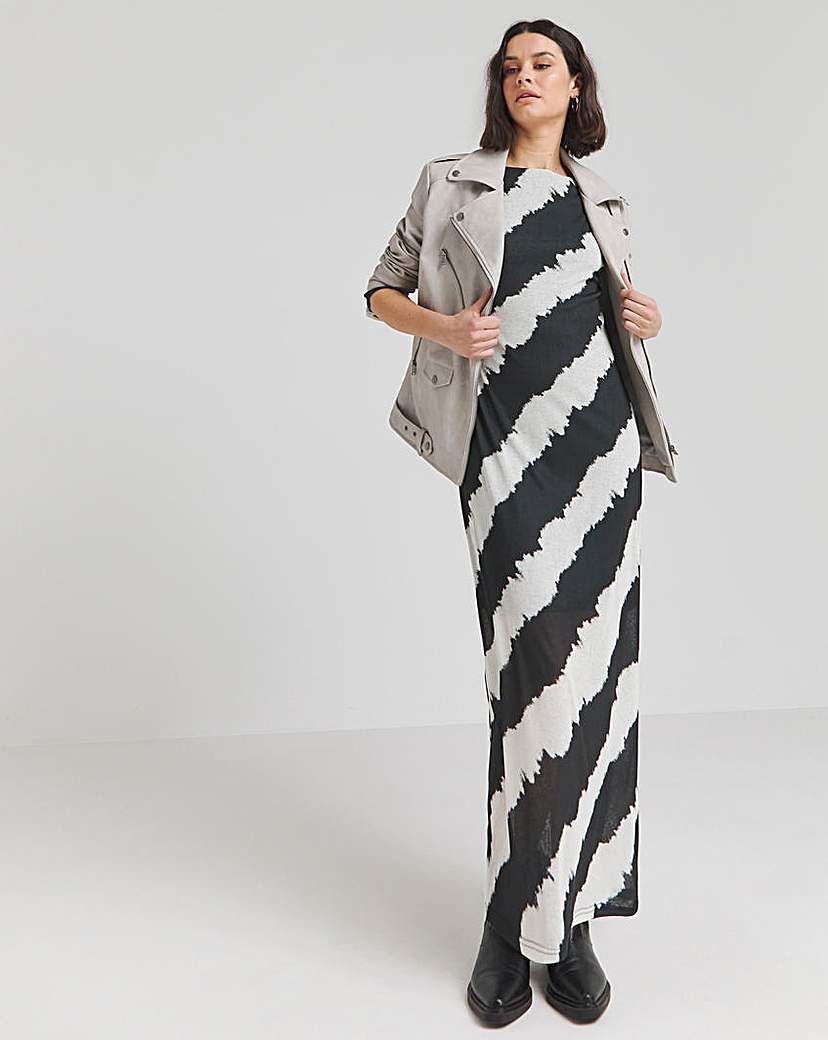 Mono Mesh Scoop Back Maxi Dress