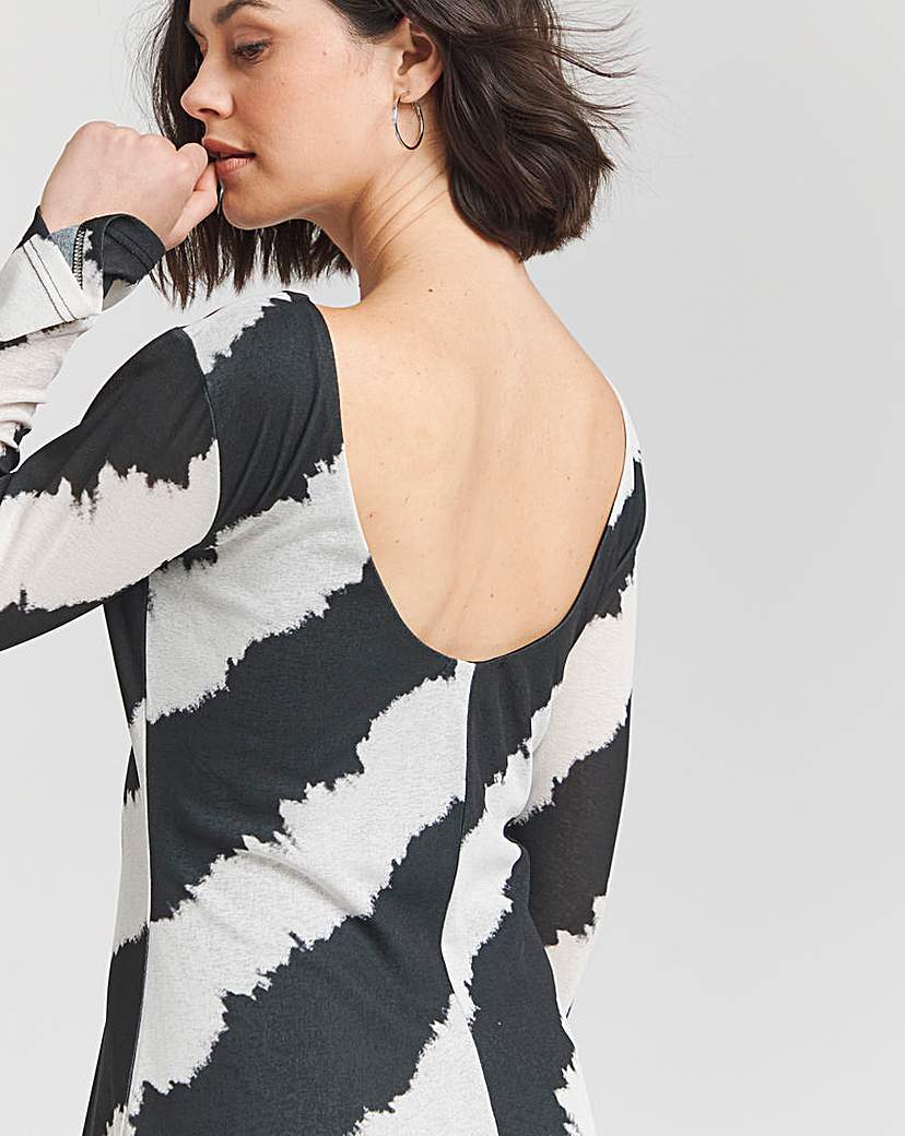 Mono Mesh Scoop Back Maxi Dress