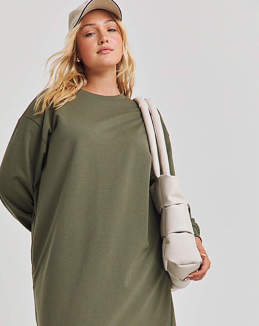 Green Midi Sweatshirt Dress