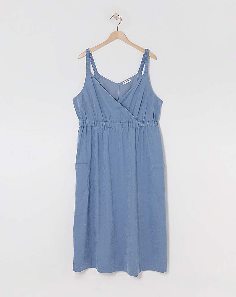 Simply Be - Women's Wrap Front Midi Dress - Size 16 - Blue
