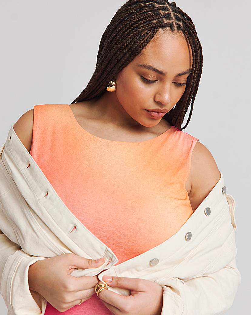 Scoop Back Textured Mesh Maxi Dress