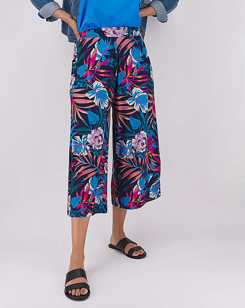 Image of Floral Print Jersey Culottes