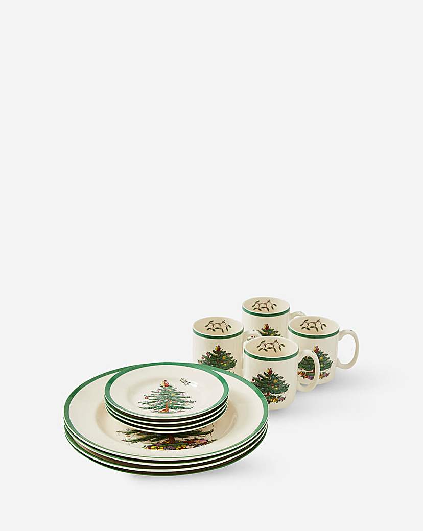 Spode Christmas Tree 12 Piece Dinner Set