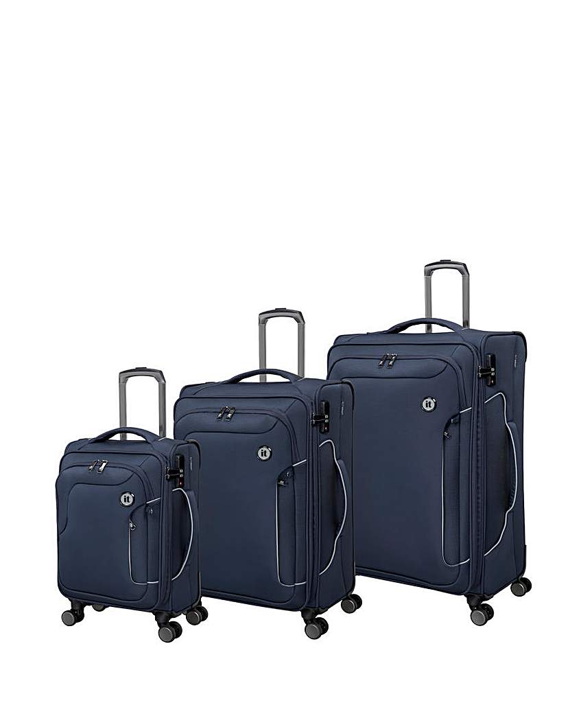 New In - IT Luggage Teleported 3pc Suitcase Set