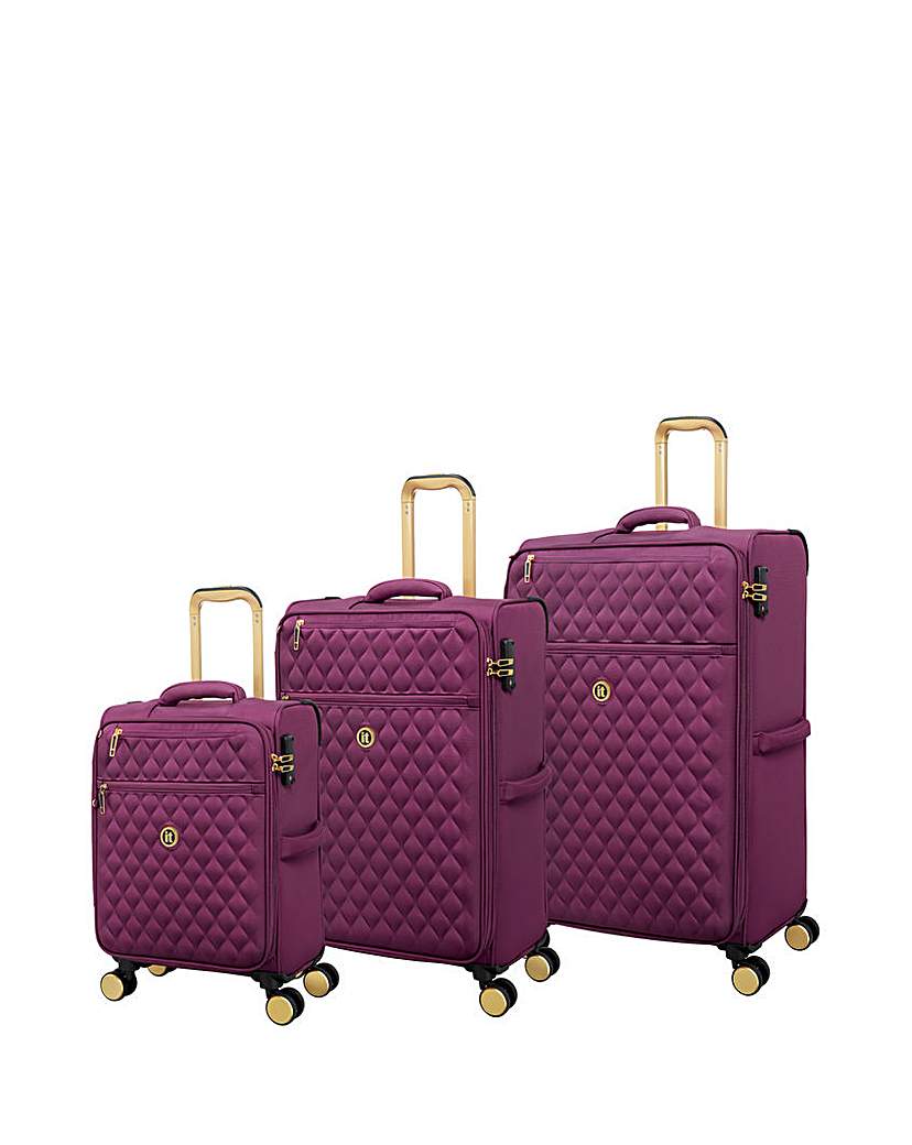 New In - IT Luggage Glimmering 3pc Suitcase Set