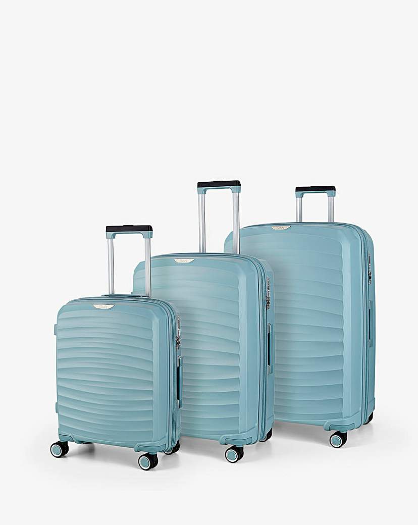 New In - Rock Sunwave 3pc Suitcase Set